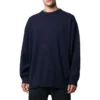 Felpa in maglia di cashmere con collo rotondo e logo sul retro “Navy” 583111T40924140