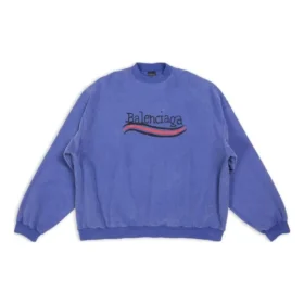 Felpa oversize con disegno a mano libera ispirato alla Political Campaign “Blue” 720428TNVE84119