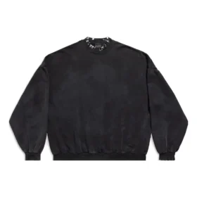 Felpa rotonda con fori Oversized “Black Faded” 762718TPVD91055