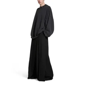 Felpa rotonda con fori Oversized “Black Faded” 762718TPVD91055