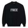 Felpa unisex FW21 con stampa gratuita e collo rotondo, nera 652981TKVD41070