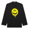 Felpa unisex SS21 con stampa e collo rotondo, nera 651796TKVA11012