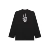 Felpa unisex SS21 con stampa e collo rotondo, nera 651796TKVA11012