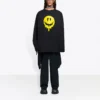 Felpa unisex SS21 con stampa e collo rotondo, nera 651796TKVA11012