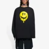 Felpa unisex SS21 con stampa e collo rotondo, nera 651796TKVA11012