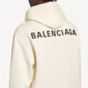 Felpe con cappuccio da donna Balenciaga Back, vestibilità media, color crema Felpe con cappuccio da donna Balenciaga Back, vestibilità media, color crema
