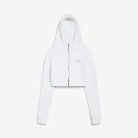 Felpe con cappuccio da donna in stile techwear, modello a bozzolo, colore bianco