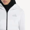 Felpe con cappuccio da donna in stile techwear, modello a bozzolo, colore bianco