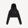 Felpe con cappuccio da donna “Techwear Cocoon” in nero Felpe con cappuccio da donna “Techwear Cocoon” in nero