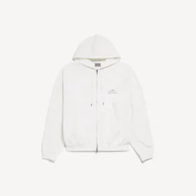 Felpe con cappuccio e zip da uomo, colore bianco
