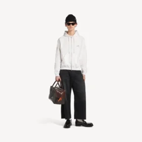 Felpe con cappuccio e zip da uomo, colore bianco