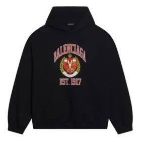 Felpe con cappuccio Est. 1917 con stampa del logo del college, vestibilità ampia “Nero” 675003TLV901076