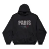 Felpe con cappuccio Paris Strass, vestibilità larga “Black” 803265TRVL41000