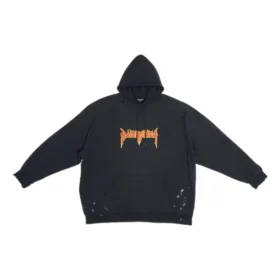 Felpe con cappuccio SBalenciaga Metallica, vestibilità oversize “Black Orange” 697879TMV891055