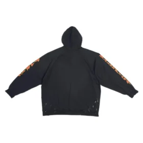 Felpe con cappuccio SBalenciaga Metallica, vestibilità oversize “Black Orange” 697879TMV891055