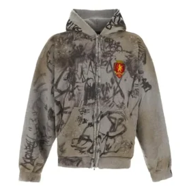 Felpe con cappuccio Scribbled Medium Fit “Grey” 744457TOVA81300