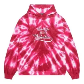 Felpe con cappuccio Tie-Dye per San Valentino, vestibilità ampia “Rosso” 675003TLVI86802