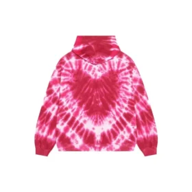 Felpe con cappuccio Tie-Dye per San Valentino, vestibilità ampia “Rosso” 675003TLVI86802