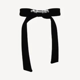 Fiocco da donna Holli per accessori per capelli fini in nero/argento lucido