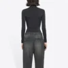 FW21 Maglia sportiva a maniche lunghe, vestibilità slim, nera 6617534B0B11077