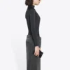 FW21 Maglia sportiva a maniche lunghe, vestibilità slim, nera 6617534B0B11077