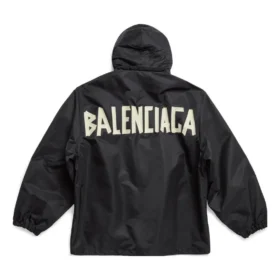 Giacca a vento con cappuccio Tape Type “Black” 738762TLO251000