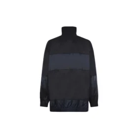 Giacca a vento in nylon patchwork con zip integrale “Navy Black” 623019TIO544100