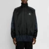Giacca a vento in nylon patchwork con zip integrale “Navy Black” 623019TIO544100