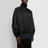 Giacca a vento in nylon patchwork con zip integrale “Navy Black” 623019TIO544100