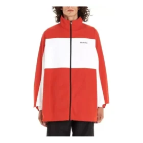 Giacca bicolore con zip integrale “Red White” 571434TYB186403