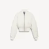Giacca bomber corta da donna color avorio