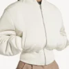 Giacca bomber corta da donna color avorio