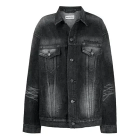 Giacca casual a maniche lunghe con logo SS21, tinta unita, nera 620746TIW435720
