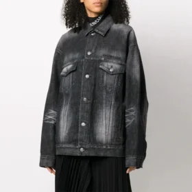 Giacca casual a maniche lunghe con logo SS21, tinta unita, nera 620746TIW435720