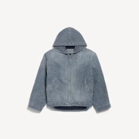 Giacca con cappuccio da uomo in Denim blu scuro