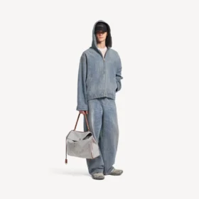 Giacca con cappuccio da uomo in Denim blu scuro