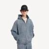 Giacca con cappuccio da uomo in Denim blu scuro Giacca con cappuccio da uomo in Denim blu scuro