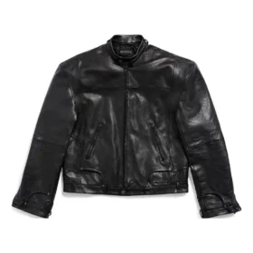 Giacca con zip destrutturata FW23 “Black Soft Buffalo Skin” 768749TMS031000