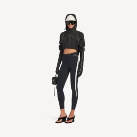 Giacca corta da donna in stile techwear, colore nero