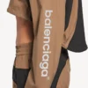 Giacca corta techwear da donna color cammello