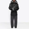 Giacca da aviatore in pelle Cocoon “Black” 646456TKS311069