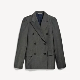 Giacca da donna sartoriale a doppio petto in blu navy scuro