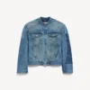 Giacca da moto in denim elasticizzato da uomo, blu scuro Giacca da moto in denim elasticizzato da uomo, blu scuro