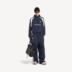Giacca da tuta da calcio da uomo in blu marino