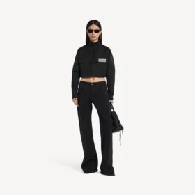 Giacca da tuta da donna corta in nero