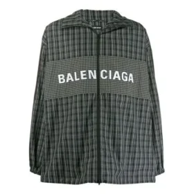 Giacca da tuta in nylon a quadri “Black” 571439TEM181070