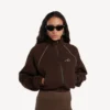 Giacca da tuta techwear da donna in moka