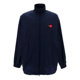 Giacca da uomo Balenciaga con logo, cerniera e collo alto, blu 622002TIO508065