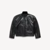Giacca da uomo in montone con zip, colore nero