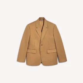 Giacca da uomo monopetto dalla vestibilità regolare in color cammello